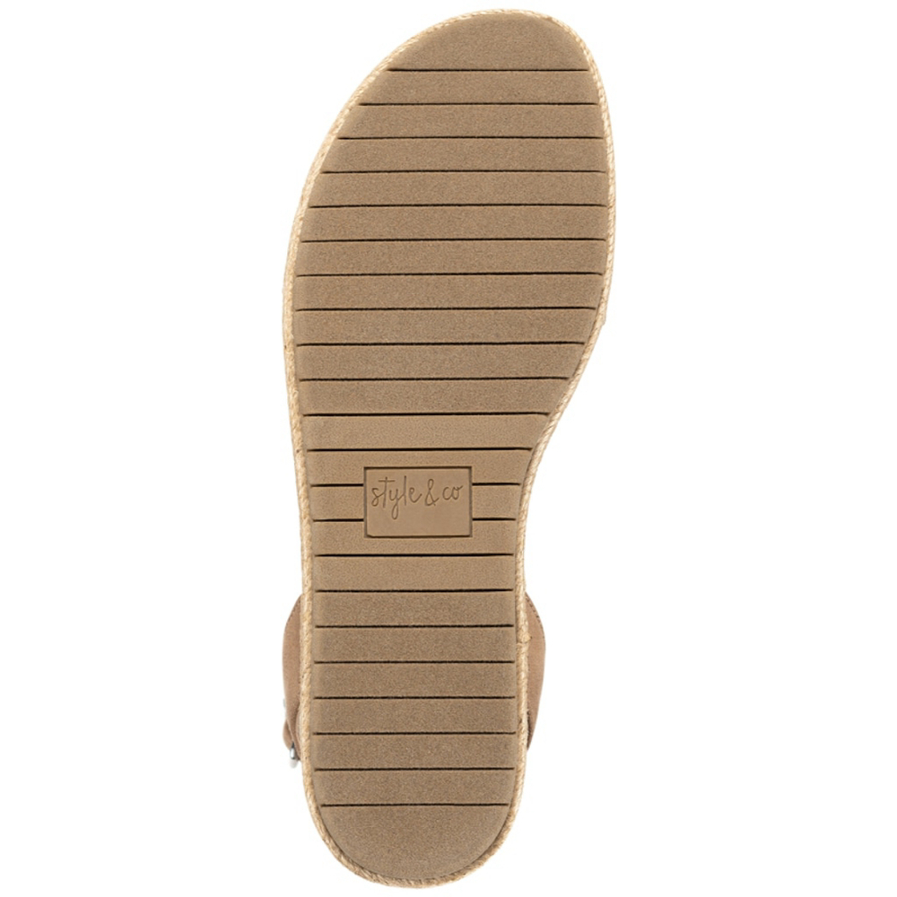 Style & Co Women's 9 Brown Peggy Ankle-Strap Espadrille Flat Sandals NIB - Picture 5 of 13